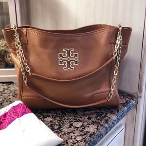 Tory Burch Britton Pebbled Leather Handbag